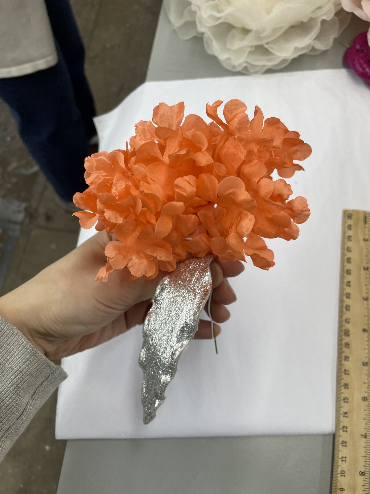 Second flower prototype, orange silk rhododendron bloom